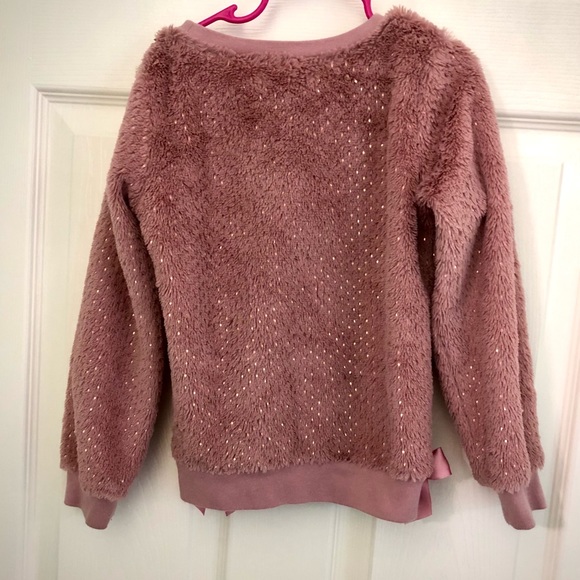 TAHARI GIRL Mauve Fluffy Shirt with Bows - Picture 3 of 9